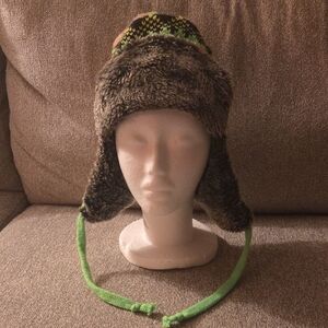 Fleece Lined Faux Fur Kids Winter Hat